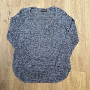 WOODEN SHIPS X/S Pullover Sweater Boxy Oversized Blue Cotton Blend Coastal Beach